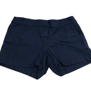 J Crew Navy Blue Pockets Belt Loops Casual Women's Chino Shorts Size 8